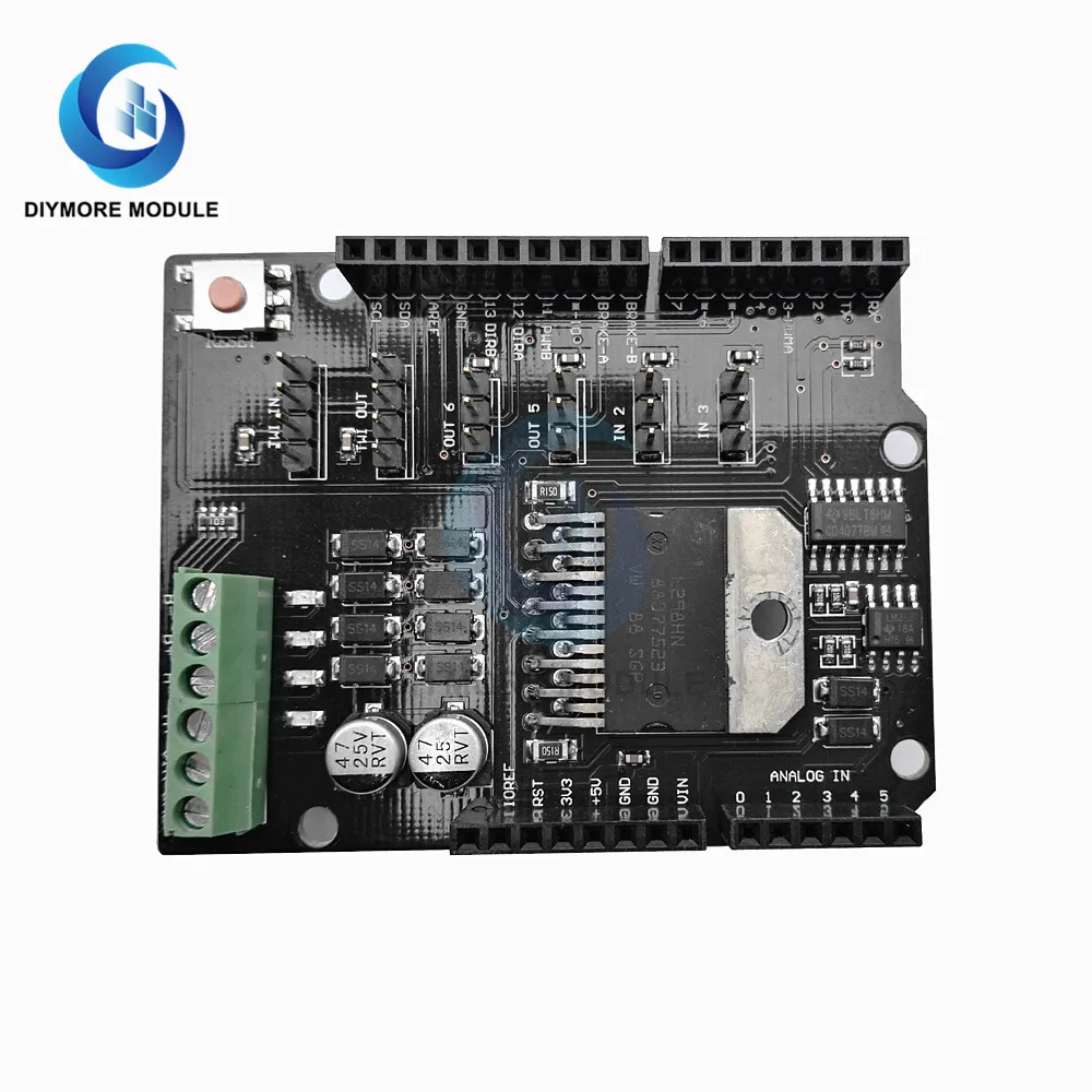 DC 5V-12V Motor Driver Shield L298NH Speed Controlling Current Absorption Measurement For Arduino Replace L298P L298