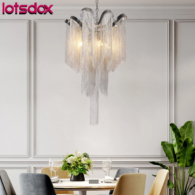 Imagem -02 - Lâmpada Pingente em Forma de Flor com Poste de Lâmpada Led Chapeado Chrome Lustre para Sala de Jantar Metal Alumínio Borla Moderno E14