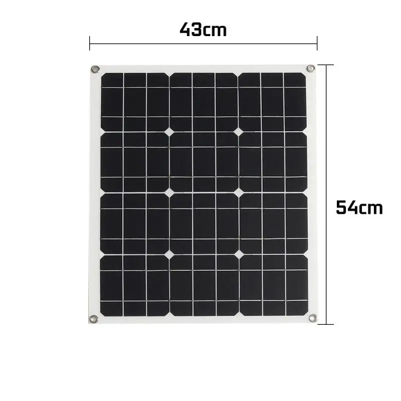 Imagem -02 - Painel Solar Controlador 540*430*2.5 mm com Saída Dupla Interface Usb Bateria Fonte de Energia para Viagem para Carro Barco Acampamento à Prova Dágua