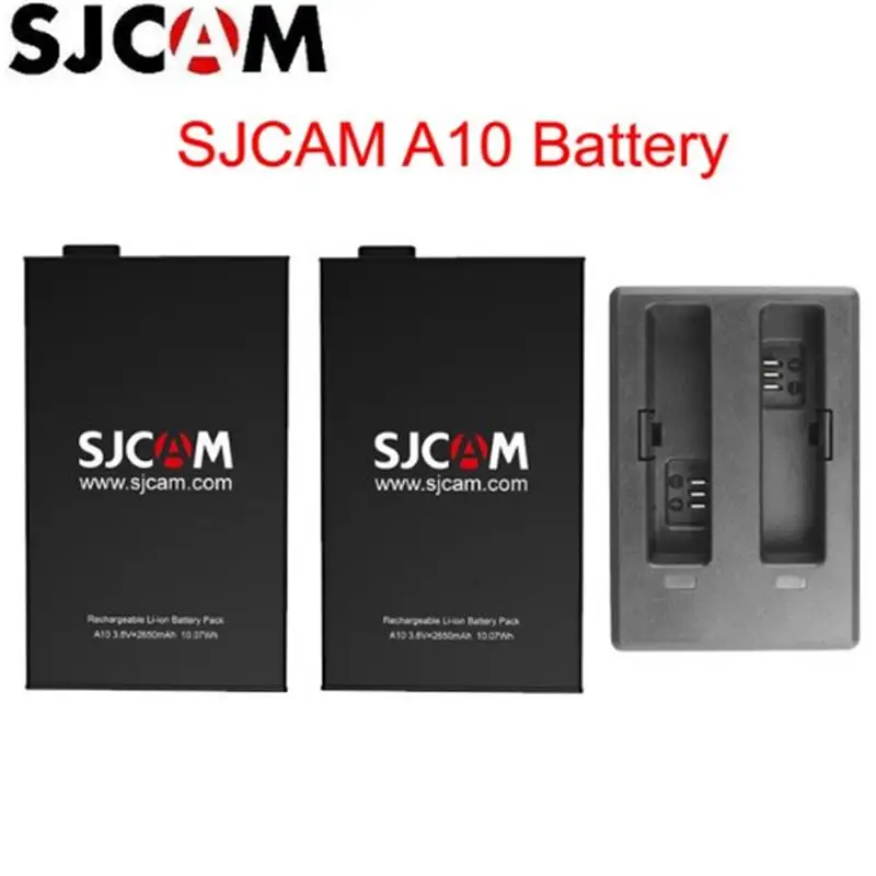 100% Original SJCAM A10 2650mAh Backup Rechargable Li-on Battery And Charger Accessories For SJCAM A10 A20 WiFi Sports Camera DV