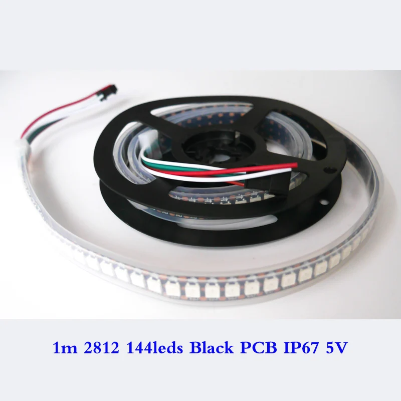 1M WS2812B 144LEDs Led Pixels Strip Black/White PCB Addressable Smart 2812 Full Color Led Strip Light Non-Waterproof/Waterproof
