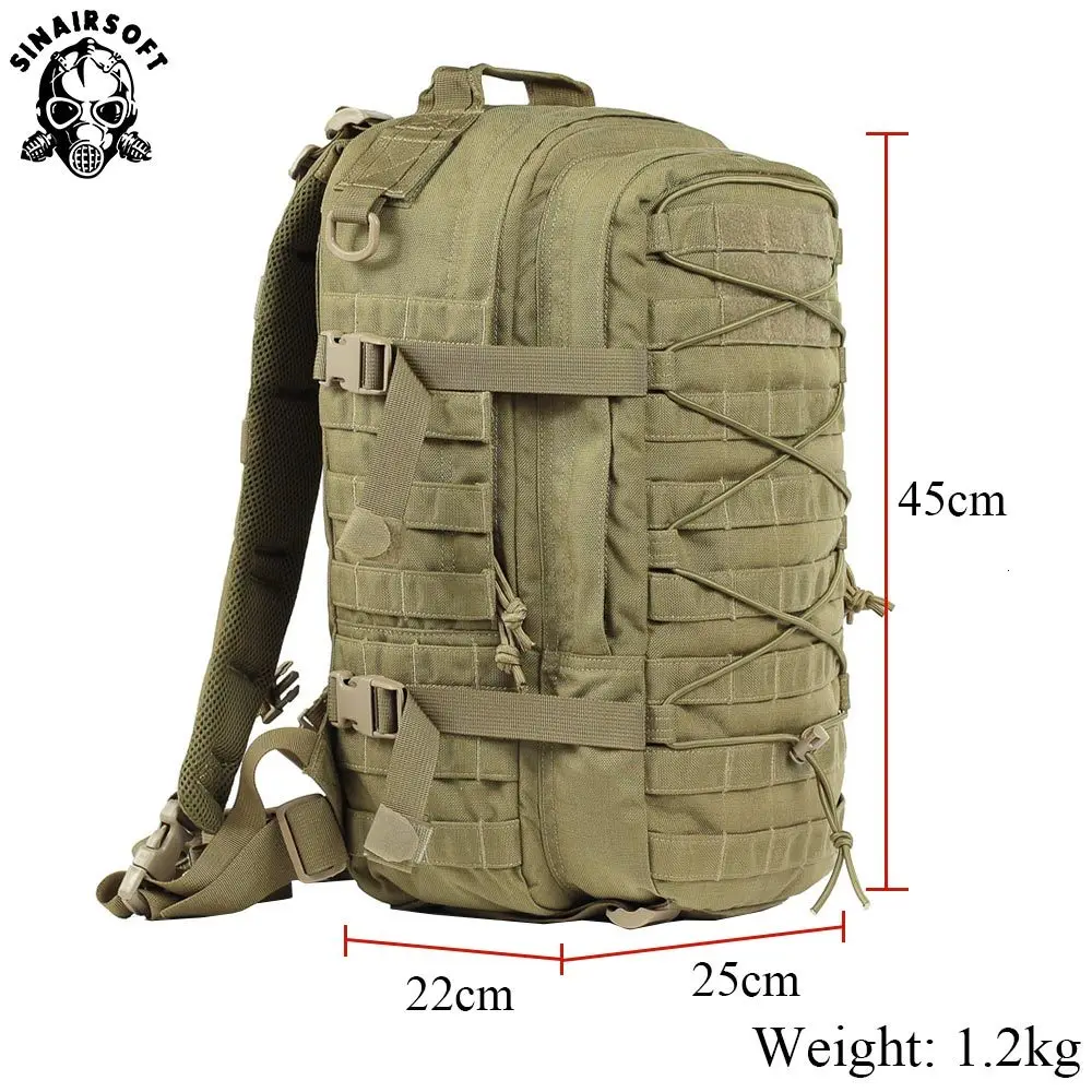 SINAIRSOFT 30L 1000D Nylon Waterproof Trekking Fishing Climbing Backpack Outdoor Rucksacks Tactical Sports Camping Hiking Bag