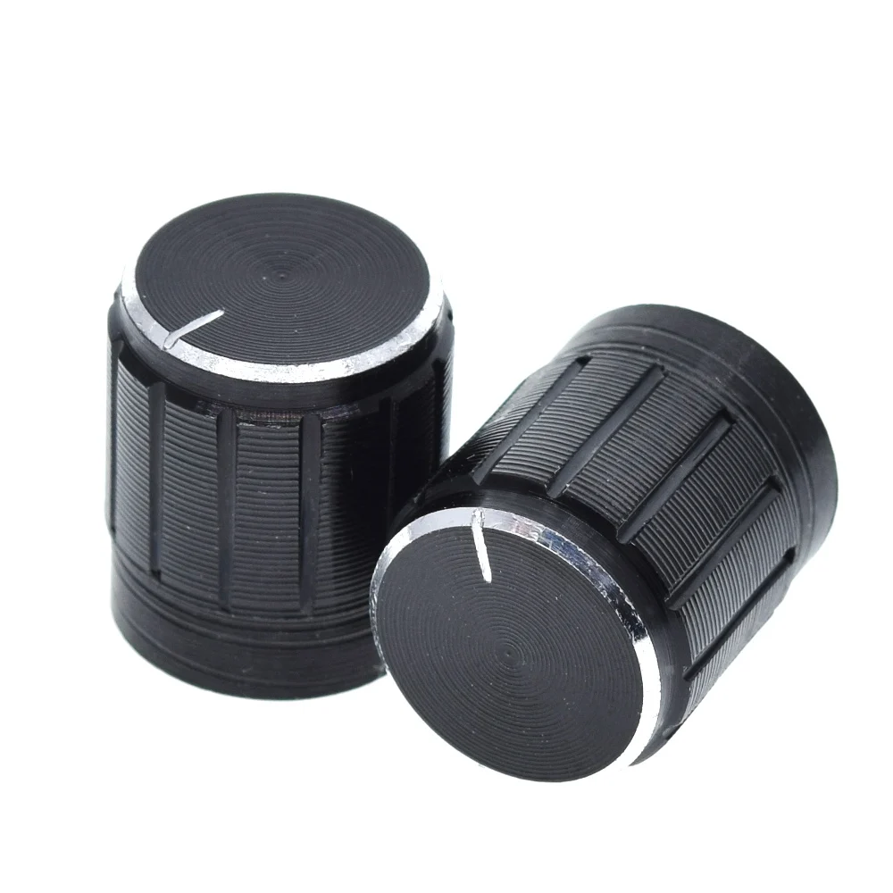 TZT 10/30 Stück 15*17mm Aluminiumlegierung Potentiometerknopf Drehknopf Lautstärkeregler Schwarz für DIY – Detail 3