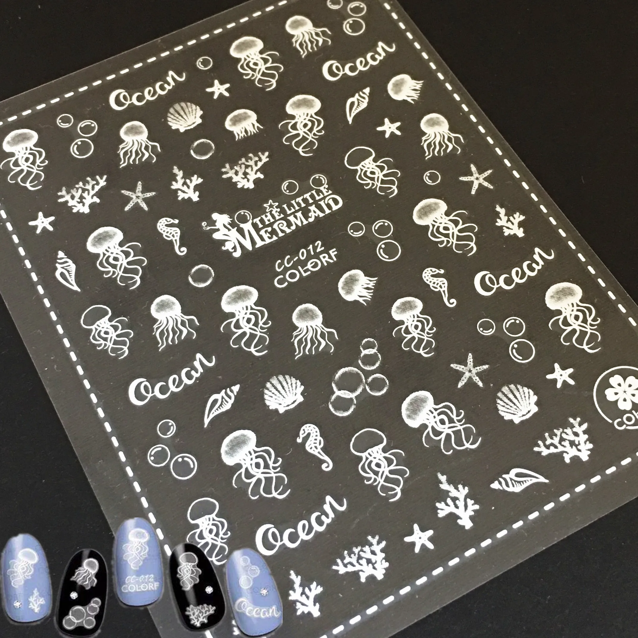 

Newest Jelly Fish Design 3D Self Adhesive Decal Template DIY Decorations Tips Nail Sticker CC-012