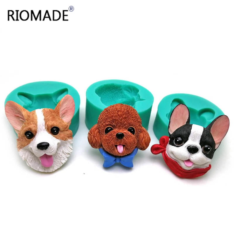 3D Cartoon Dog Silicone Mold Fondant Molds Cake Decorationing Tools Chocolate Cupcake Dessert Baking Mould