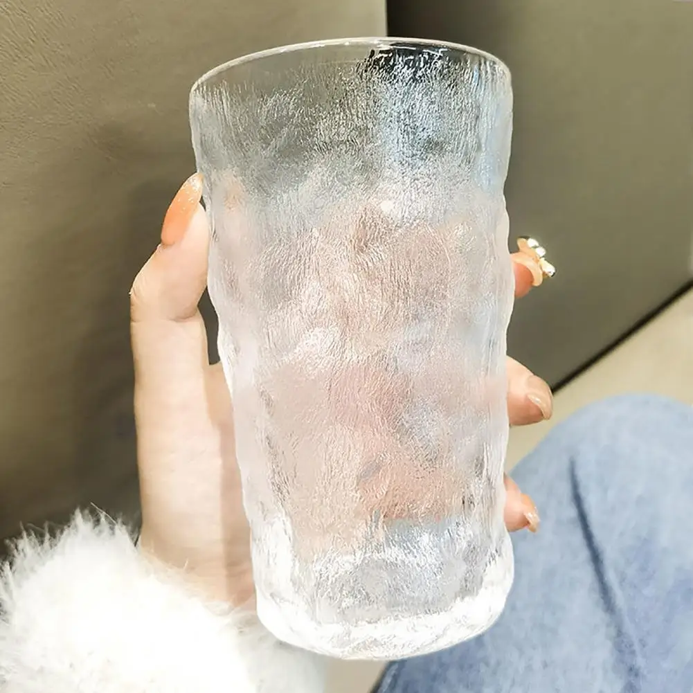 Irregular Frosted Surface Transparent Glass Cup Heat-resistant Beautiful Drinkware Coffee Mug Glass Cup Kitchen Tools Supplies