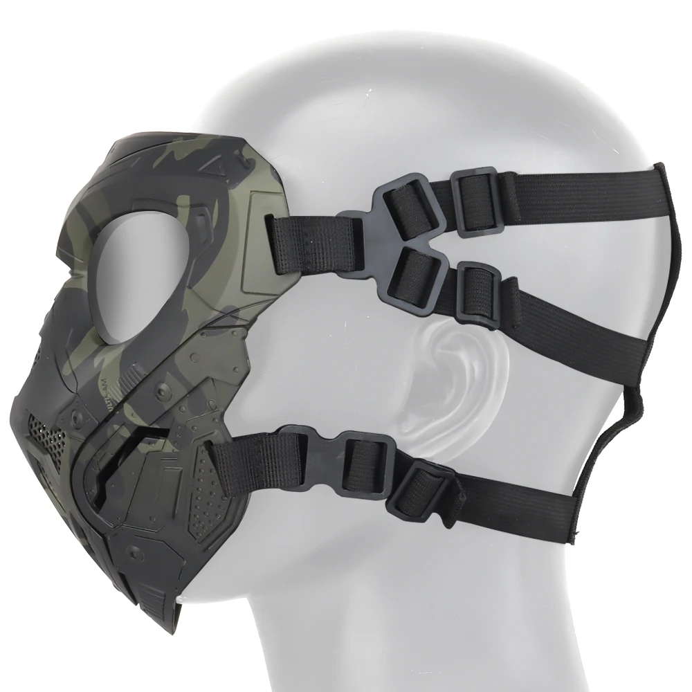 DulMilitary Airsoft Full Face Mask, Sunker, Paintball, Sauna, Buccal, Facial Protective, Equipment, Accessrespiration