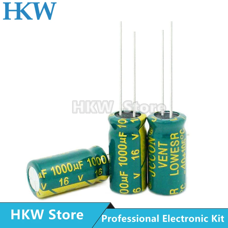 20pcs/lot 1000UF 16V 8*16mm 10*17mm High Frequency Low ESR / Impedance Aluminum Electrolytic Capacitor 1000uf16V 8X16 10X17 20%