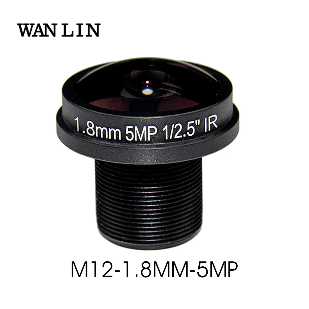 Obiektyw 1,8 mm Obiektyw CCTV Fisheye IR M12 Obiektyw kamery CCTV 5 megapikseli HD do kamery IP HD 180D Szeroki kąt widzenia F2.0 1/2,5"