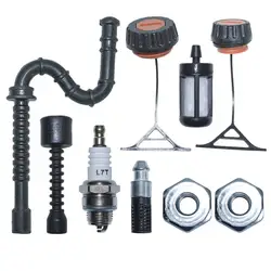 Oil Fuel Cap Line with Fuel Filter Spark Plug Nut Kit for Stihl 021 034 038 025 020 020T 023 024 Chainsaw Replace 0000-350-0510