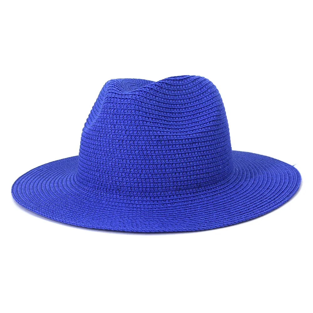 Großhandel Sun Hüte Männer Frauen Sommer Panama Breite Krempe Stroh Hüte Mode Bunte Outdoor Jazz Strand Sonnenschutz Kappe – Detail 14