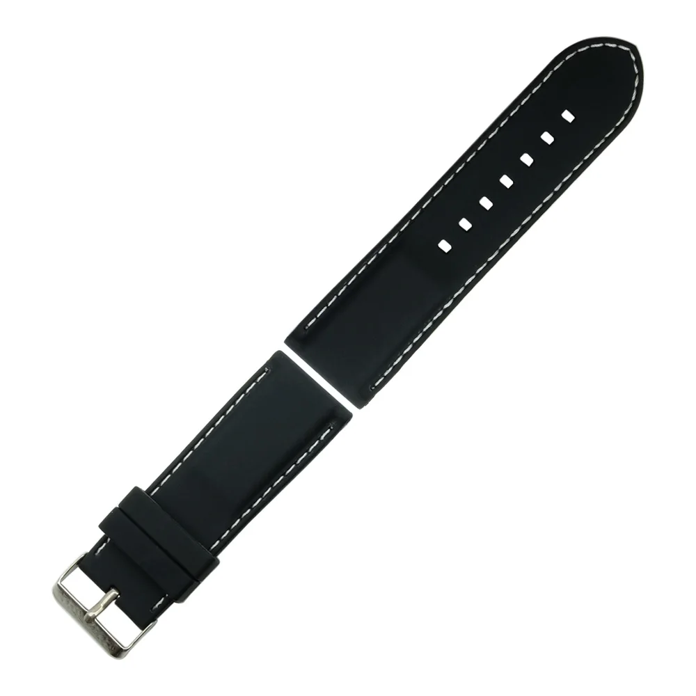 20mm 22mm 24mm 26mm 28 mm Black Silicone Rubber Watch Band Strap Waterproof Watchband For Diesel Diy Replace