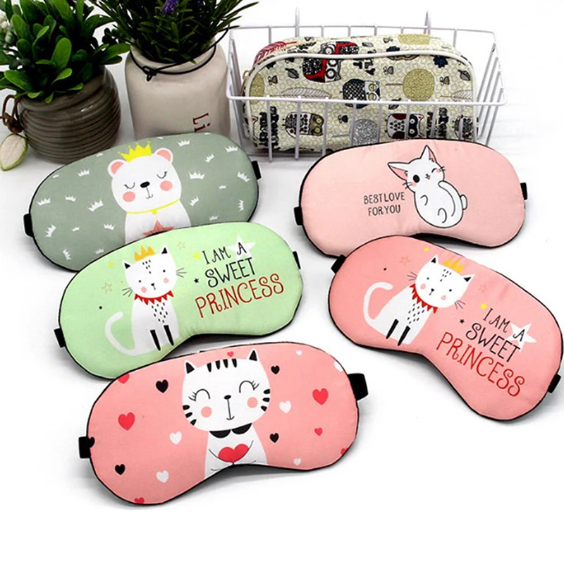 Cute Cotton Cartoon Eye Cover Sleeping Mask Funny Anime Eyepatch Sleep Mask Travel Relax Eye Band Sleeping Aid Kids Blindfolds