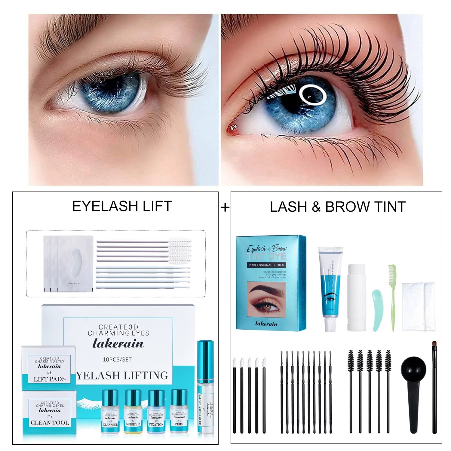 

Lash Lift and Tint Kit Black Eyelash Lifting Lash & Brow Dye Lift Set KERATIN Eyelash Enhancer Perming Curling Set Eyebrow Tint