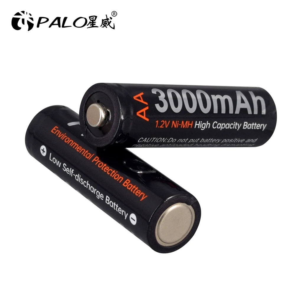 PALO-100% 오리지널 1.2v AA 충전식 배터리, aa 1.2v nimh aa 배터리, LCD 스마트 충전기 포함, 1.2v nimh aa aaa 용