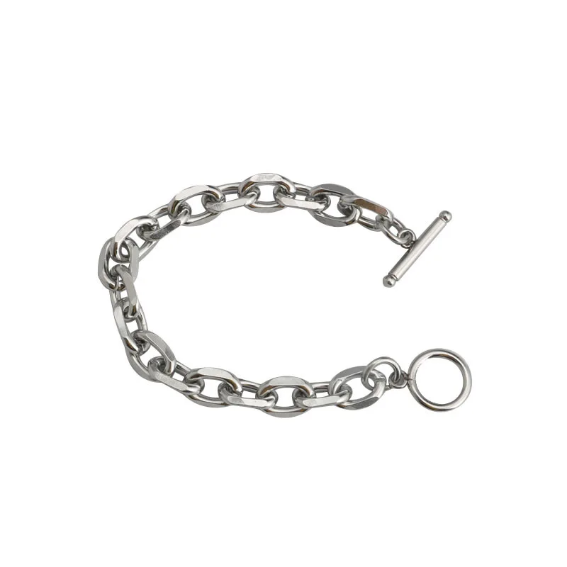 Fashionable Angled O-shaped Buckle Bracelet Simple Hip-hop Trend Stainless Steel Bracelet Hot Sale