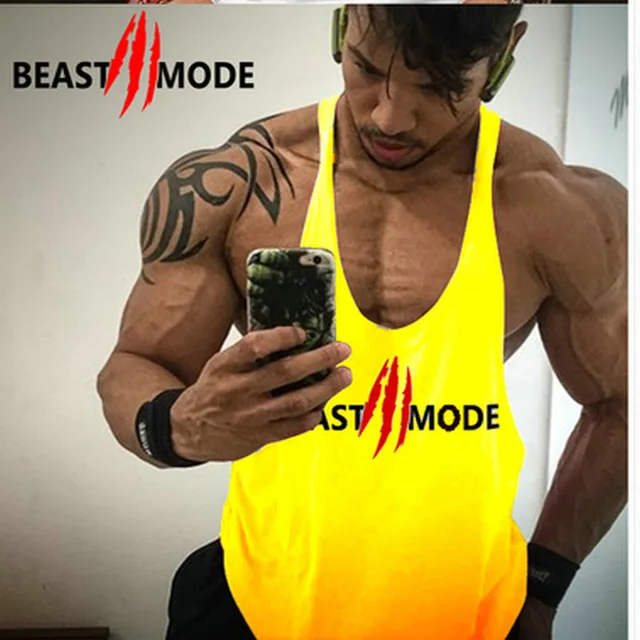 Brand Bodybuilding Clothing Fitness Mens Muscle Vest Summer Letters Print Sleeveless Shirt Gyms Stringer Tank Top Men Tank Top