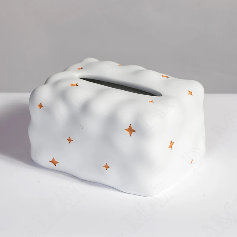 

European Resin Tissue Box Creativity Cute Girl Decorative Bedroom Paper Boxes Modern Home Living Room Desktop Tissues Organizer