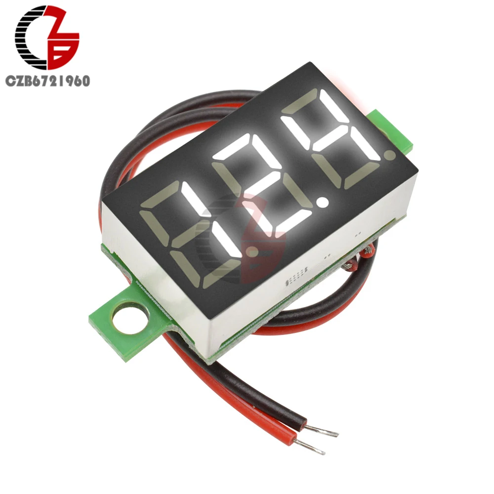 DC 4.7-30V 2 Wire LED Digital Voltmeter Voltage Meter 12V 24V Car Motorcycle Electric Bicycle Volt Tester Detector Monitor