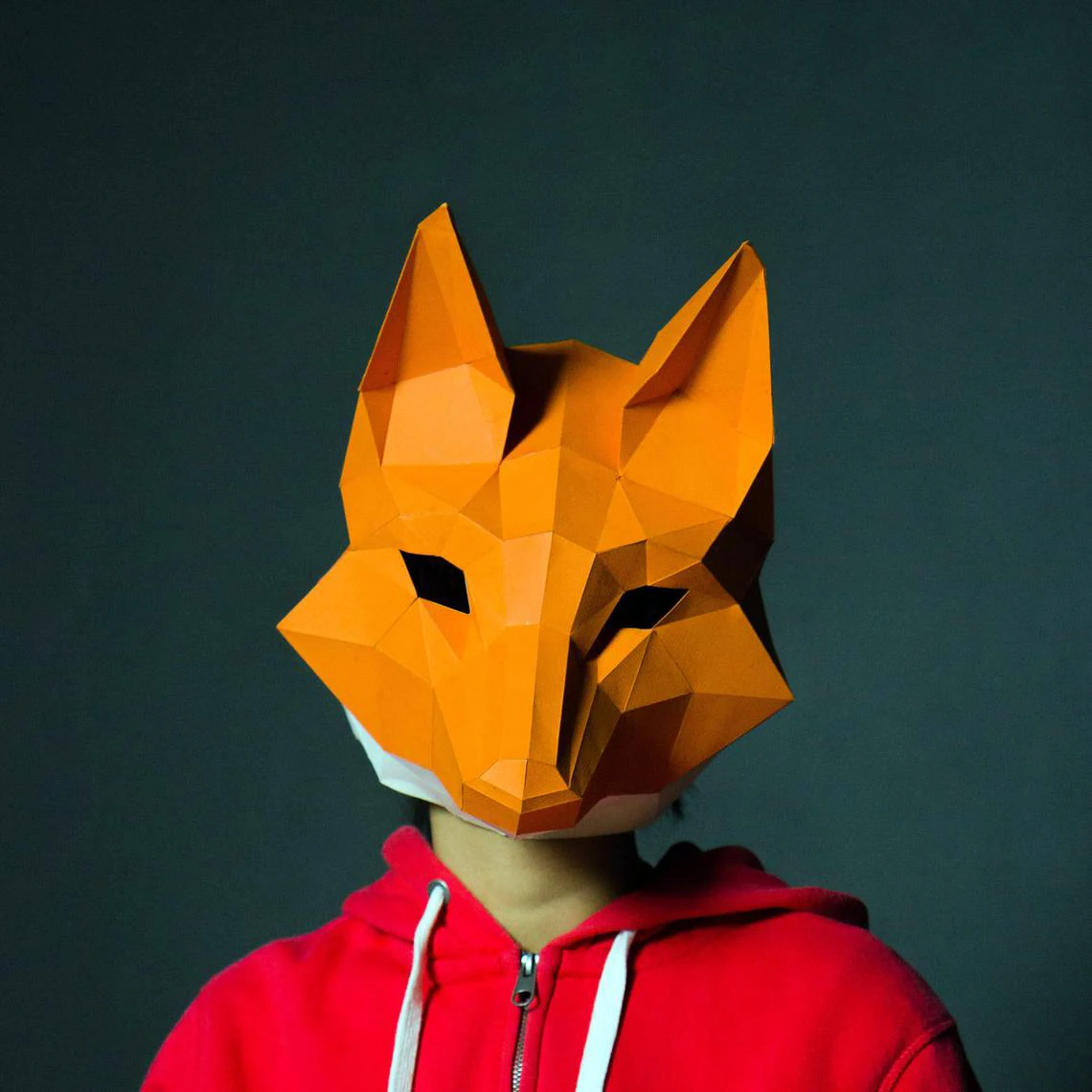 

3D Paper Mask Fox Model Animal Halloween Christmas Costume Cosplay DIY Paper Craft Model Kit Wedding Dress Video Shooting Props