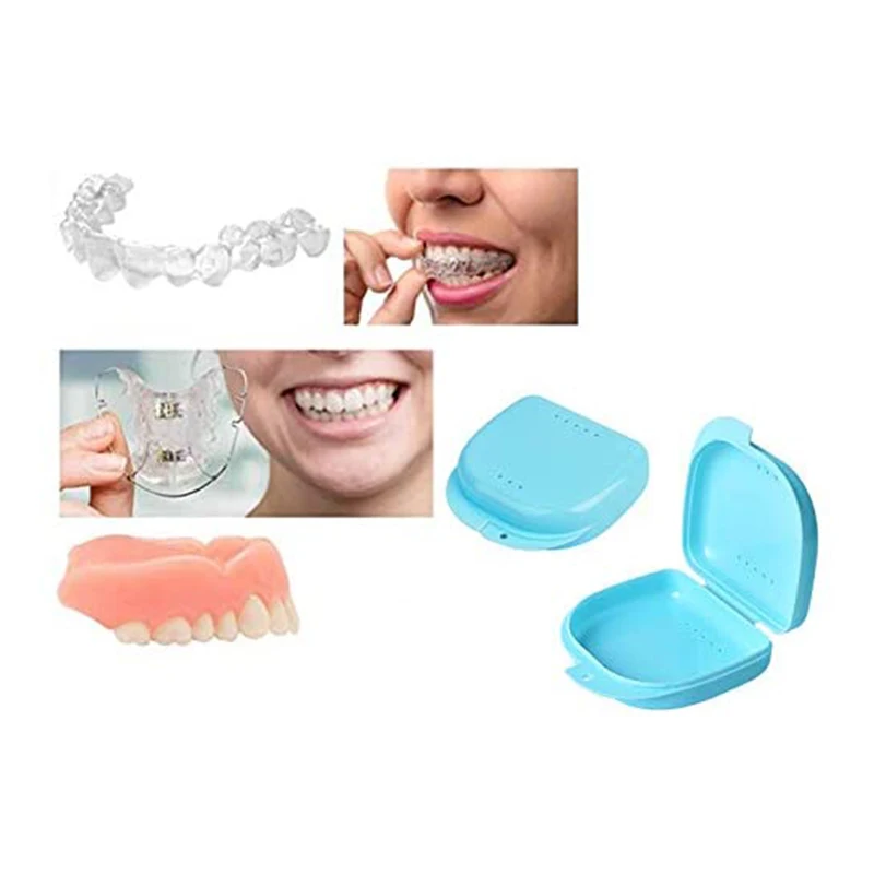 1 PC 2 Farben Tragbare Dental Appliance Liefert Tablett Prothese Lagerung Box Mund Schutz Container Hosenträger Fall Gesundheit Pflege