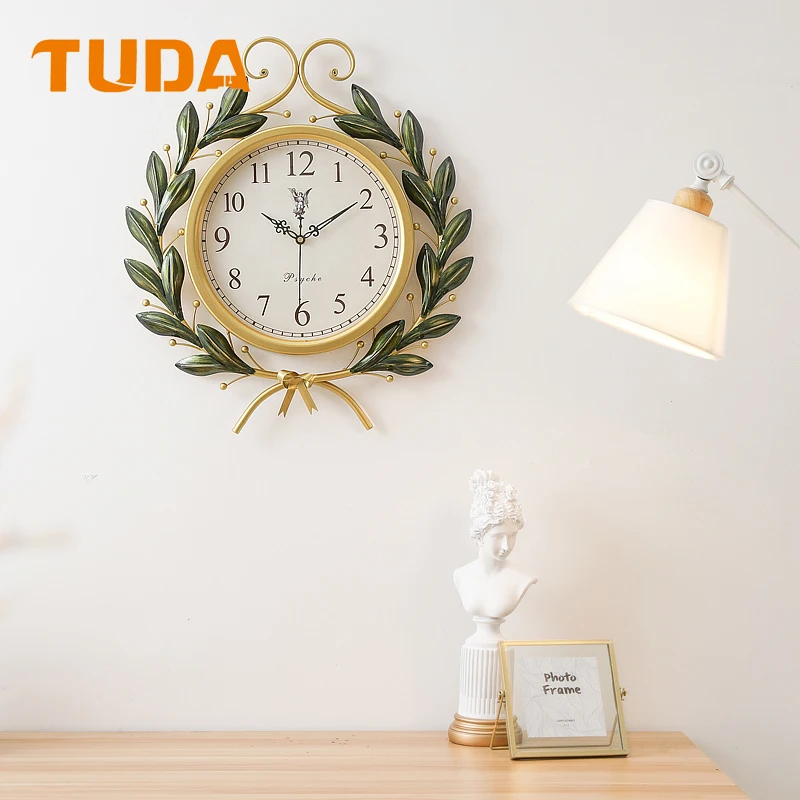 TUDA 49x55cm Free Shipping American Style Retro Creative Fashion Wall Clock Modern Simple Home Living Room Cool Quartz Clock