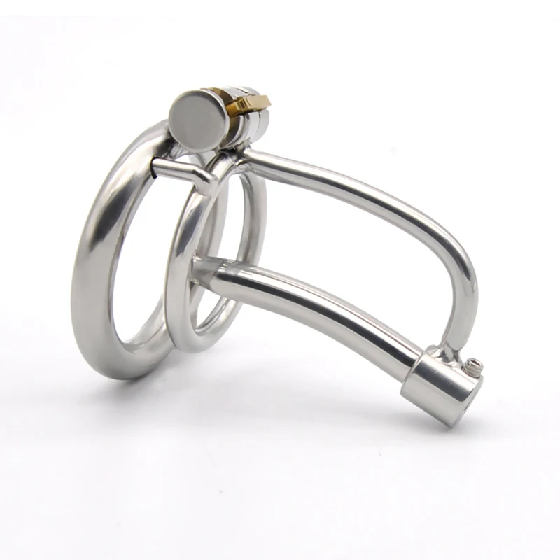 BLACKOUT 2021 New 316 Stainless Steel Male Chastity Device Cock Cage Penis Ring Belt Removable Catheter Stealth Lock A279-P