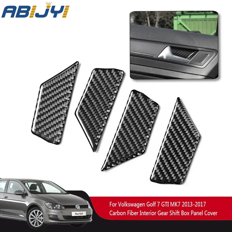 

4Pcs For Volkswagen VW Golf 7 GTI MK7 2013-2017 Car Styling Carbon Fiber Interior Door Handle Bowl Cover Car Accessories