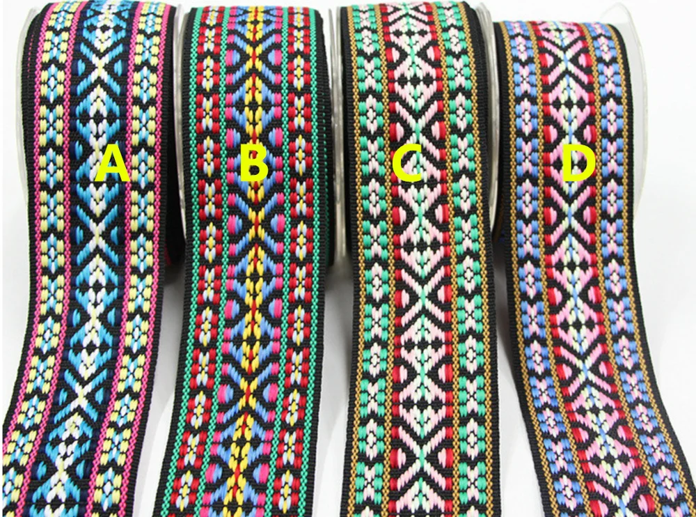 5cm polyester jacquard geometry pattern webbing,folk ribbon,ethnic ribbon,bag accessories,apparel accessories webbing.