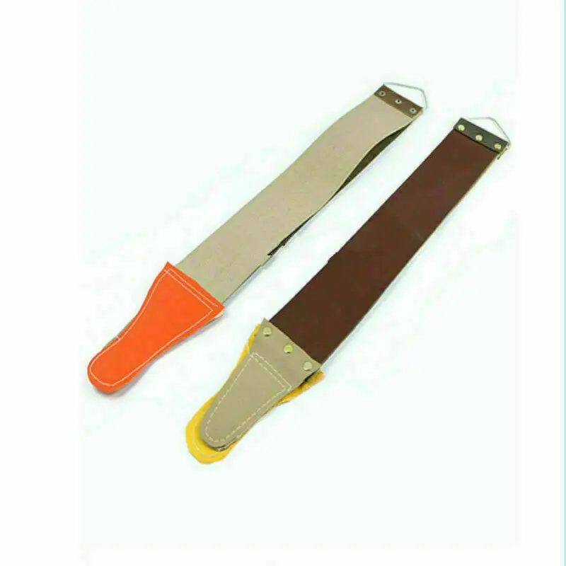 Leather Shaver Belt Straight Razor Sharpening Tool Canvas and Leather Convenient Wear-resistant Sharpening Cloth Random Color