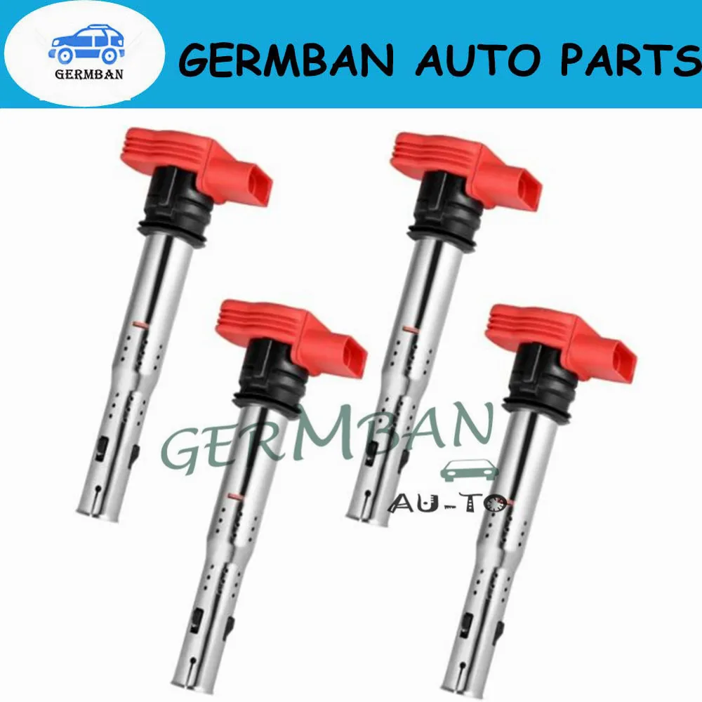 06E905115E Left Corner 4X Ignition Coil 07K905715F For VW Touareg Aud A4 S4 A5 A6 S6 Alroad A7 A8 Q5 Q7 R8 2.8 3.0 3.2 V6 4.2 V8