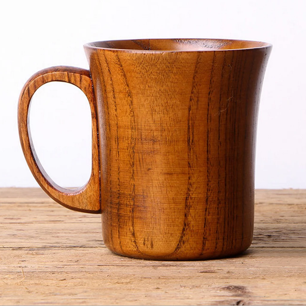 Wood Cup Mug Beer Coffee Tea Juice Milk Mug Tankard Handcrafted for Camping Picnic Home Office Party Home Accessories