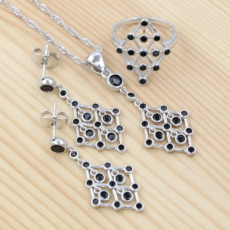

Комплект из кольца и серёг, из серебра 925 пробы, с фианитом