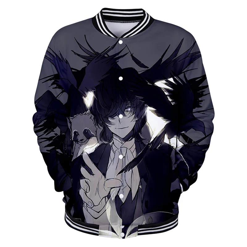 Harajuku Anime Bungo Stray Dogs 3d Baseball Jacket Coat Fashion Men Women Hoodie Sweatshirts Long Sleeve 3D Hoodies Jackets Tops