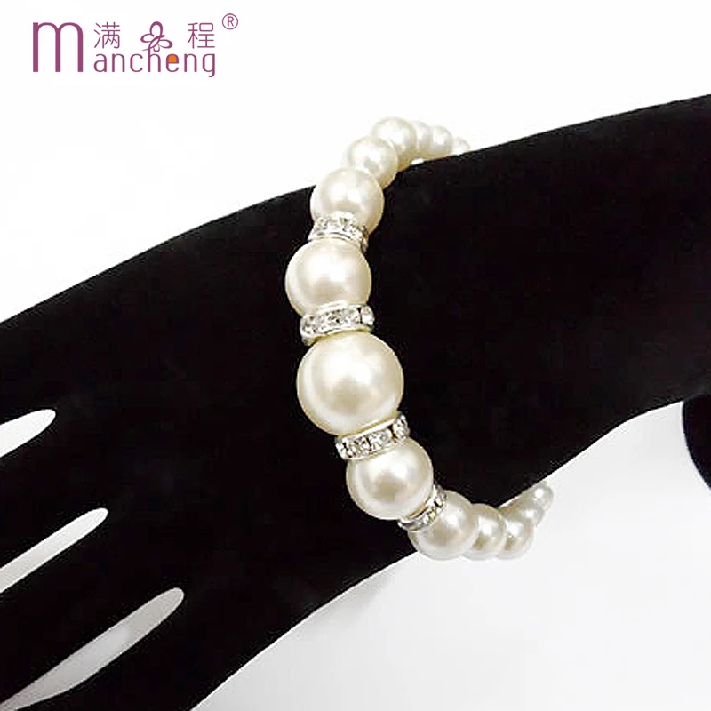 official-website 2 rupees item Trendy Perfectly White Pearl Bracelet Bangle Rope Strand Jerséis Pulseras For Girl Women 2024