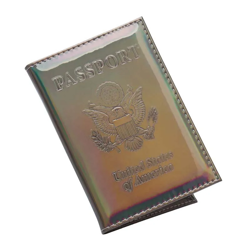 High Quality Foreign trade USA laser passport clip mirror glossy passport book glossy ticket holder travel simple passport case