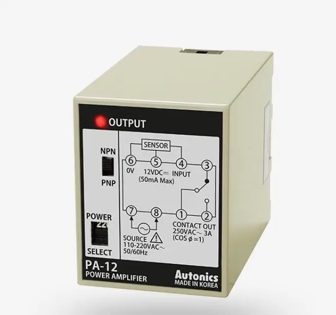 

PA-12 8-контактные контроллеры датчиков типа вилки 110/220 В переменного тока, входной переключатель NPN/PNP