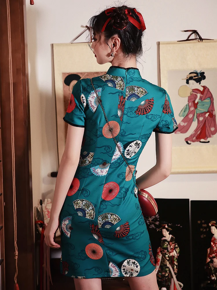 Qipao Modern Chinese Dress Girl Fashion Stretch Vintage Cheongsam Women Traditional Robe Orientale Vestido Chino China Style New