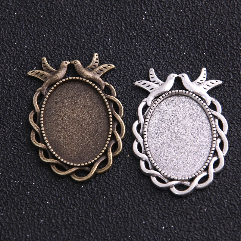 5pcs/lot Antique Bronze Cabochon Pendant Settings 18*25mm Jewelry Pendant Blanks Fit Jewelry Making