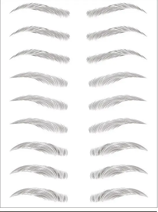 3Pcs  Hair like Authentic Eyebrows Imitation Ecological Eyebrows Eyebrow Tattoo Sticker Water-based Brow stickers False Eyebrows