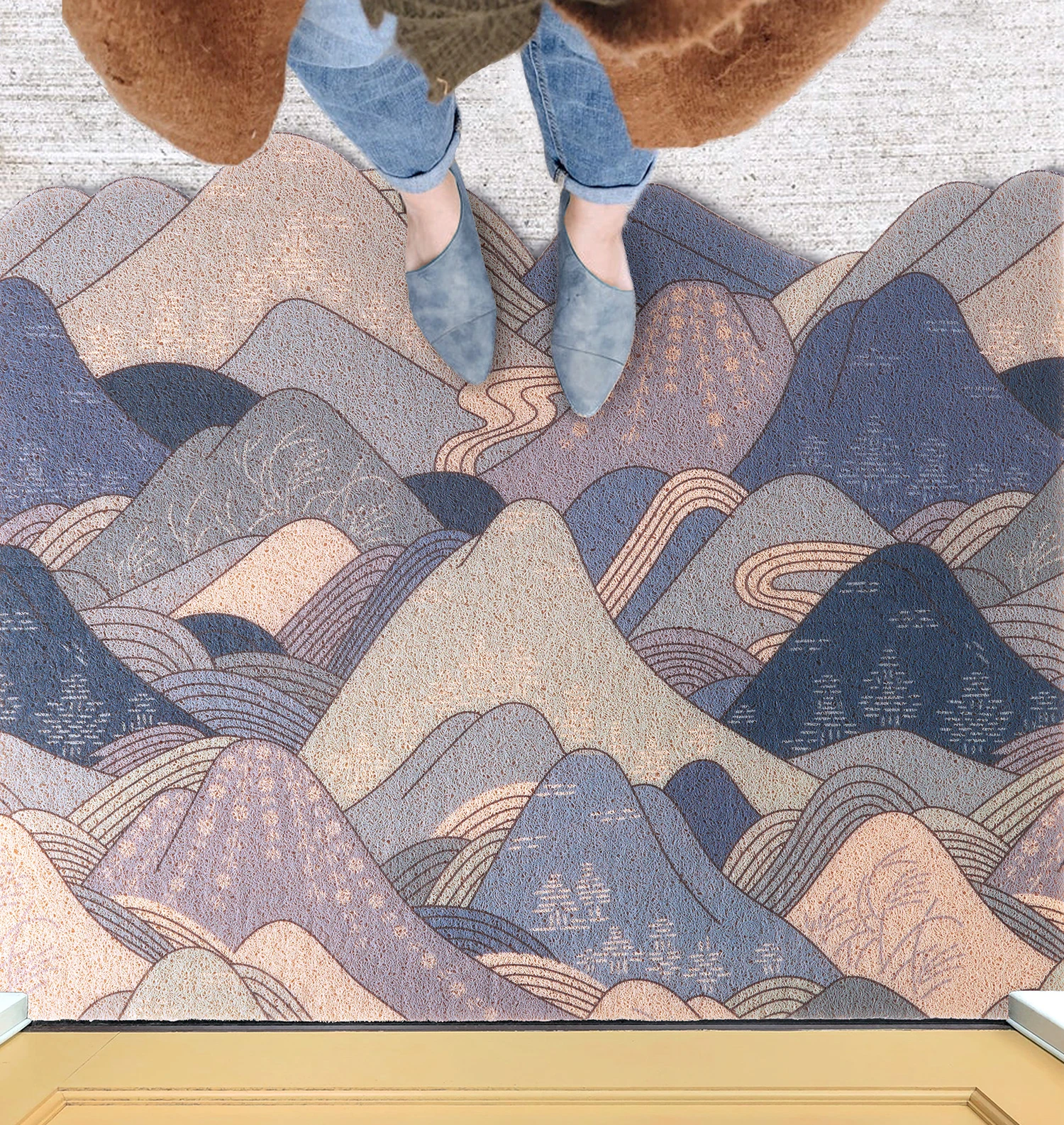 Indoor Doormat,Front Back Door Mat Rubber Backing Non Slip Rug, Absorbent Resist Dirt Entrance Doormat Inside Floor Mats Carpet