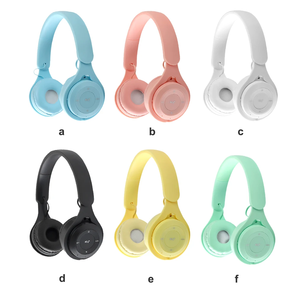 Bluetooth 5 0 Headphone Wireless Head Mount Headphone TF Card Rechargeable Headset with Mic Pink