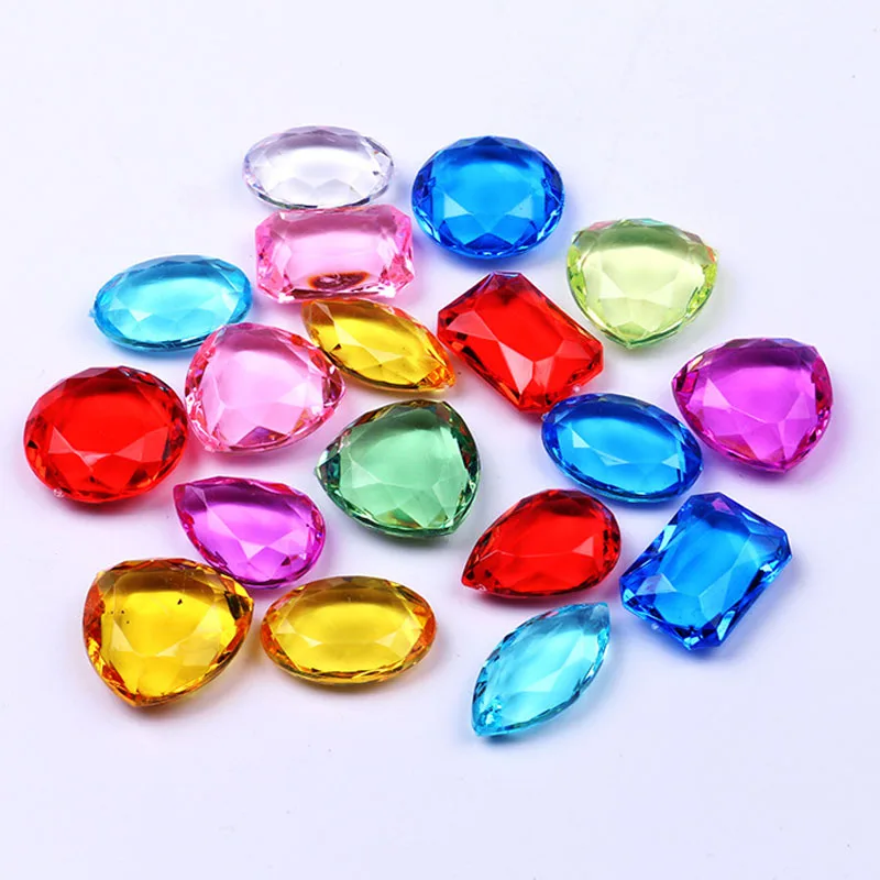 30Pcs Pirate Treasure Gems Acrylic Gemstones Fake Diamonds Clear Crystals  Party Favors For Kids Birthday Kinder Spielzeuge