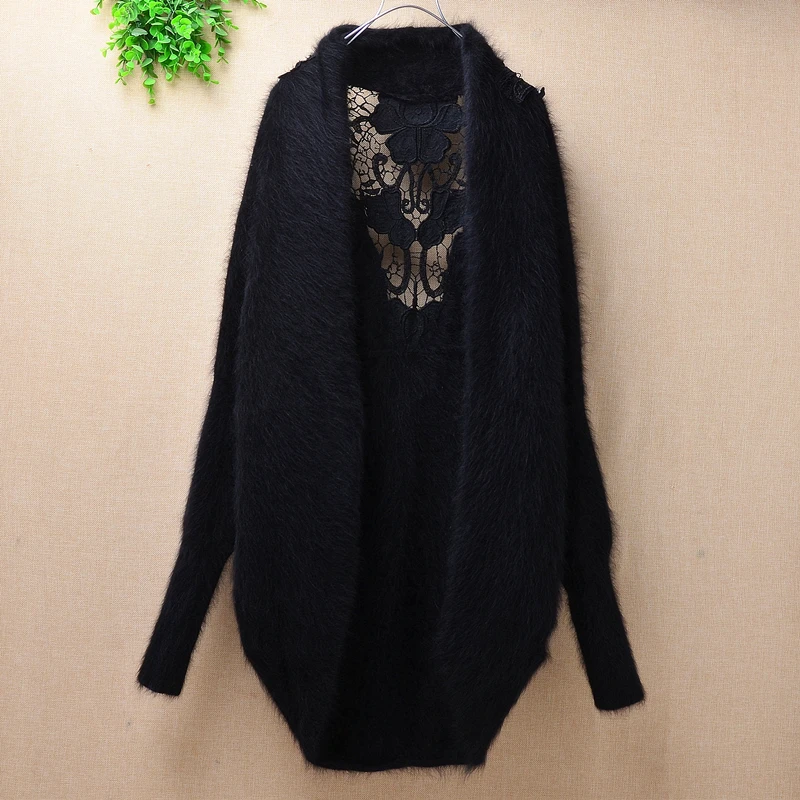 Slim women female Angora rabbit hair knitting mink velvet inner sleeve tightening sleeve cardigan coat Chinese style clothing