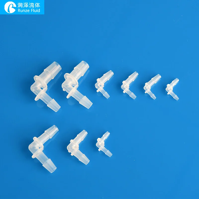 Plastic A-Barb Fitting Medical Grade Transparent PP Multiple Sizes Factory Supply High Quality PTFE OEM Support