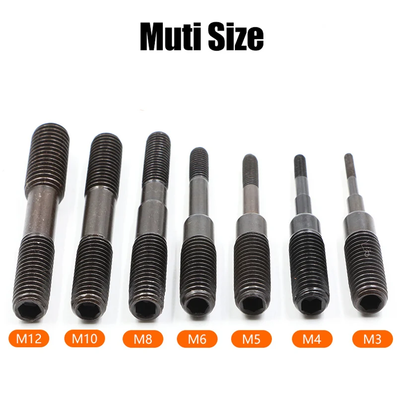 M3 M4 M5 M6 M8 M10 M12 Pull Rod for Pneumatic  Automatic Rivet Nut Gun Replair Adapter Head Nut Riveter Rivnut Tool Accessories