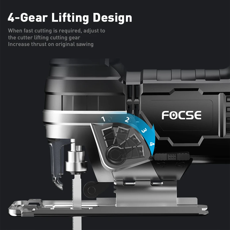 Jig Saw 6 Speed Electric Saw Home Power Tools Miter Saw Machine Laser Assist 4-Speed Knife Lift Multifungsional dengan Saw Blade