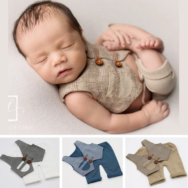 

Newborn Photography Outfit Boy Gentleman Vest Shorts Suit Baby Clothes for Photo Shoot Recien Nacido Studio Fotografia Acessorio