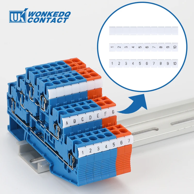 10Pcs ZBFM5 Label For Multi-Level PTTB/STTB 2.5 PT/ST-2.5-3L DIN Rail Terminal Block Accessories Note Zack Marker Strips ZBFM 5