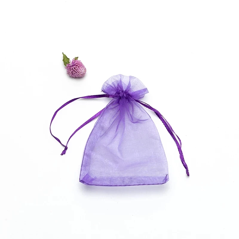 50pcs/lot (4 Size) Organza Gift Bag Jewelry Packaging Bag Wedding Party Goodie Packing Favors Cake Pouches Drawable Bags Present